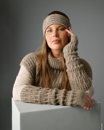 Alta moda alpaca armwarmers en hoofdband