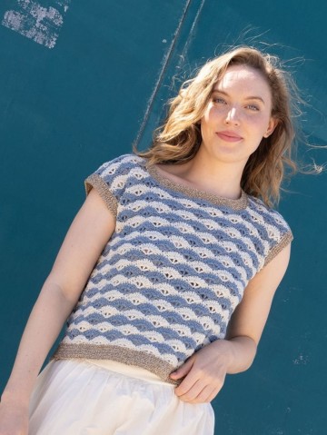 Blue jeans gehaakt shirt