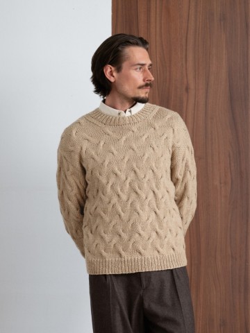 Cool merino big kabel heren trui