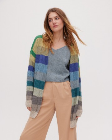 Diversa blokken vest blauw groen