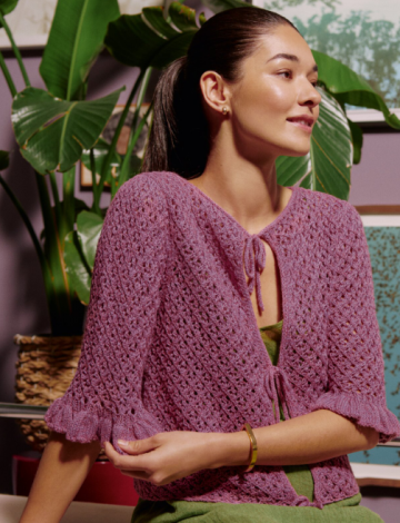 Diversa vestje ajour paars