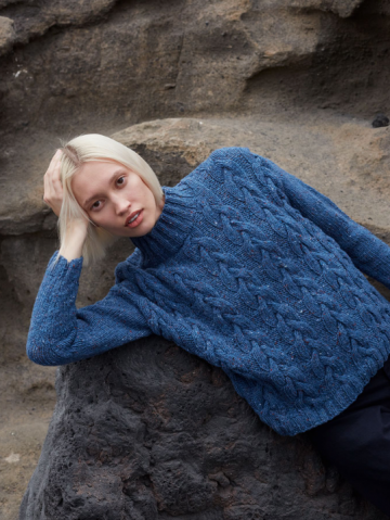 Donegal tweed  kabeltrui philippa