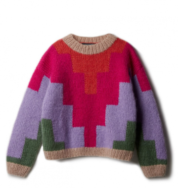 Mohair di gio blokken trui kleur 1