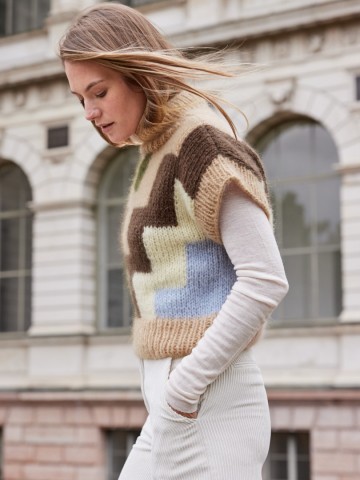 Mohair di gio spencer blokken groen blauw