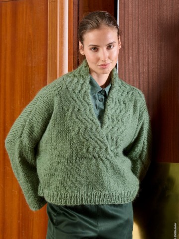 Mohair di gio trui met overslag hals