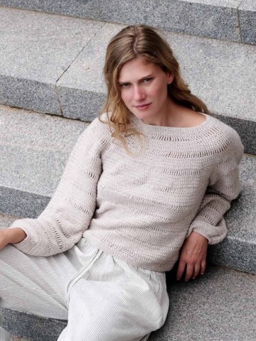 Puro cotone gehaakte trui