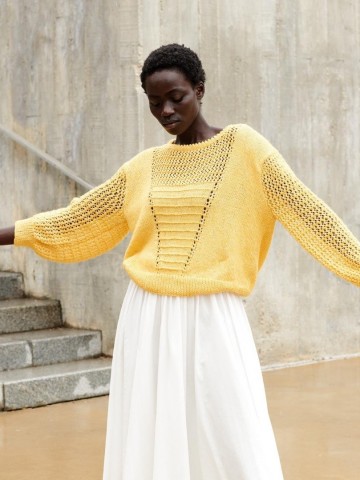 Puro cotone trui met ajour motief